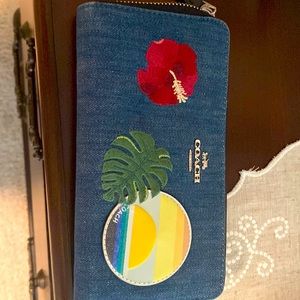 Beautiful Summer Denim Continental Coach Wallet